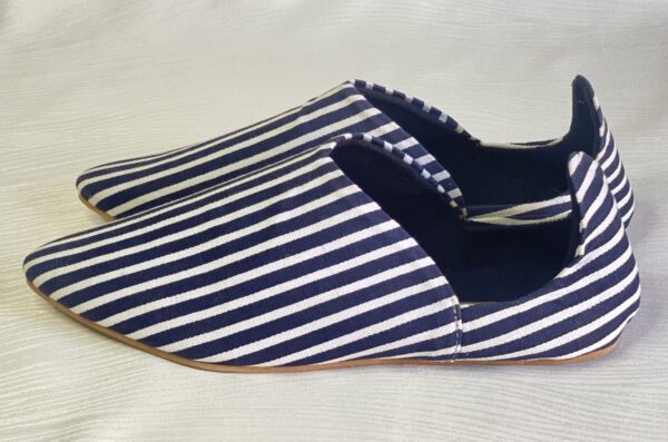 Babouche bleue marine a rayures – Image 2