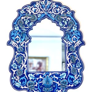 Miroir artisanal bleu