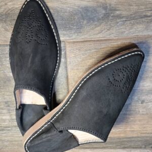 Babouches en cuir noir