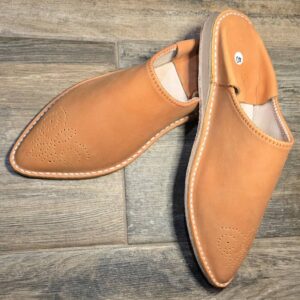 Babouche en cuir Orange